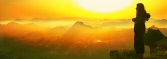 Person watching a sunset